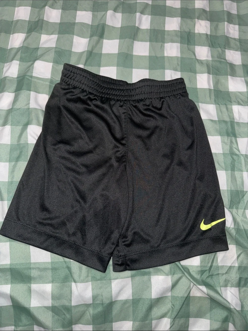 Nike Kids Neon Yellow Polo with Black Nike Shorts